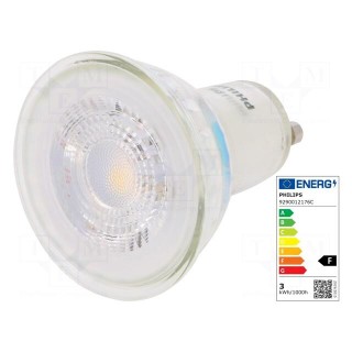LED lamp | warm white | GU10 | 230VAC | 225lm | P: 2.7W | 36° | 3000K
