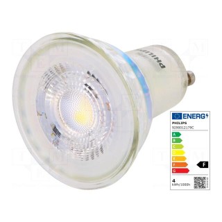 LED lamp | warm white | GU10 | 230VAC | 265lm | P: 3.5W | 36° | 3000K