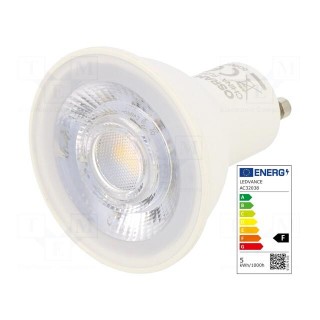 LED lamp | warm white | GU10 | 230VAC | 350lm | P: 5W | 36° | 2700K
