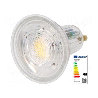 LED lamp | warm white | GU10 | 230VAC | 575lm | P: 6.9W | 60° | 3000K