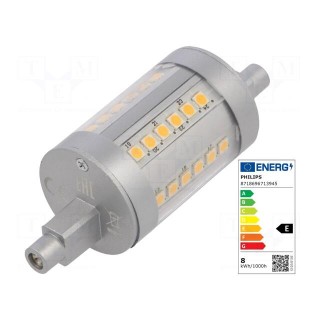 LED lamp | warm white | R7S | 230VAC | 950lm | P: 7.5W | 3000K | CRImin: 80