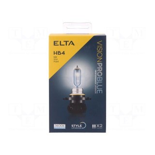 Filament lamp: automotive | P22d | white-blue | 12V | 51W | HB4 | 3600K