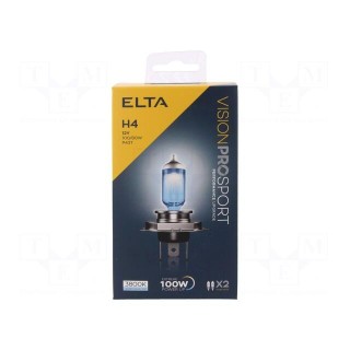 Filament lamp: automotive | P43t | blue | 12V | 100/80W | H4 | two bulbs