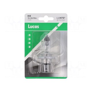 Filament lamp: automotive | P43t | transparent | 12V | 60/55W | LLB