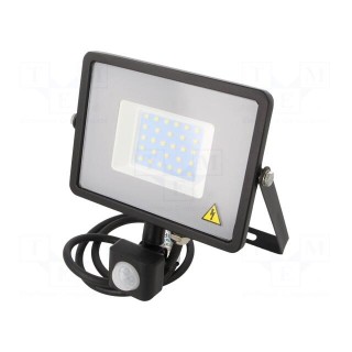 Lamp: LED flood light | 220/240VAC | 30W | cool white | 100° | 6400K