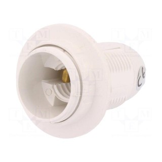 Lampholder: for lamp | E14 | with flange | Body: white | Ø: 28mm | L: 57mm
