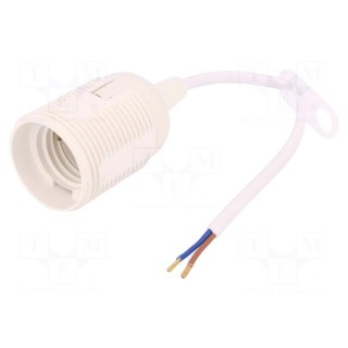 Lampholder: for lamp | E27 | Body: white | Ø: 41mm | Mat: thermoplastic