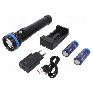 Torch: LED diving | L: 236.6mm | 30lm,700lm,1400lm,2500lm | Ø: 54mm
