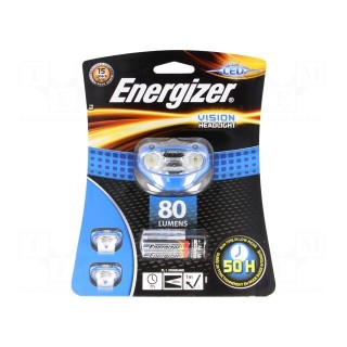 Torch: LED headtorch | 7h | 80lm | Colour: blue | set of batteries