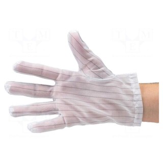 Protective gloves | ESD | M | Features: dissipative | white
