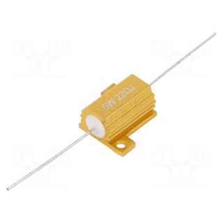 Resistor: wire-wound | with heatsink | 22Ω | 5W | ±5% | 50ppm/°C | axial