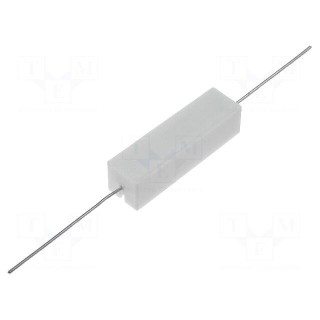 Resistor: wire-wound | cement | THT | 1Ω | 7W | ±5% | 9.5x9.5x35mm