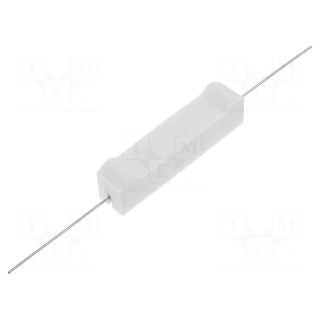 Resistor: wire-wound | cement | THT | 15kΩ | 10W | ±5% | 10x9x49mm