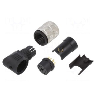 Connector: M16 | plug | female | soldering | for cable | PIN: 12 | 3A | 32V