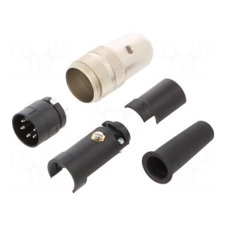 Connector: M16 | plug | male | soldering | for cable | PIN: 5 | 6A | 150V