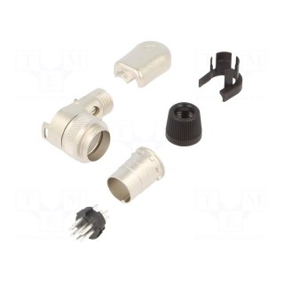 Connector: M16 | plug | male | soldering | for cable | PIN: 8 | 5A | 32V