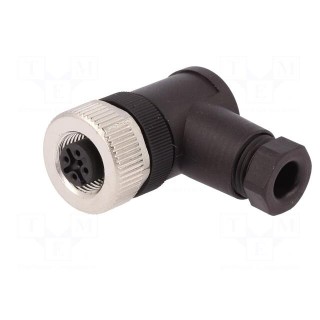 Connector: M12 | plug | female | PIN: 4 | 4A | IP67 | 250V | 0.75mm2 | 4÷6mm