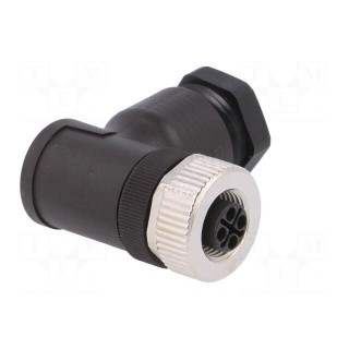 Connector: M12 | plug | 814 | female | PIN: 4 | gold-plated | 12A | IP67