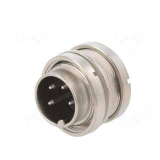 Connector: M16 | socket | male | soldering | PIN: 4 | 6A | 150V | straight