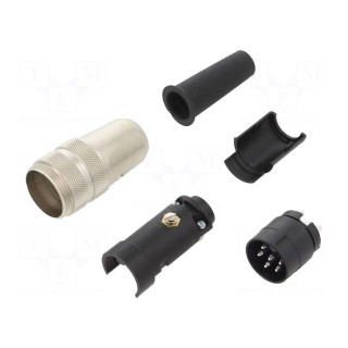 Connector: M16 | plug | male | soldering | for cable | PIN: 6 | 5A | 250V