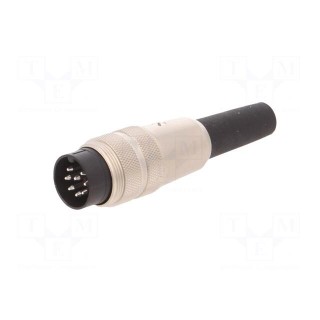 Connector: M16 | plug | male | soldering | for cable | PIN: 8 | 5A | 60V