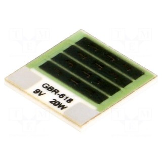Resistor: thick film | heating | glued | 4.05Ω | 20W | 12.7x12.7x1mm