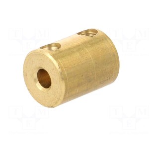 Adapter | brass | Øshaft: 4mm | copper | Shaft: smooth | Hole diam: 4mm