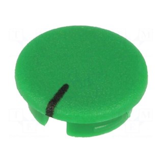 Cap | ABS | green | push-in | Pointer: black | round | A2523,A2623