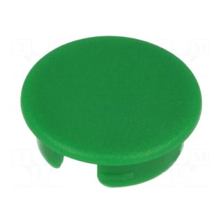Cap | ABS | green | push-in | Application: A2516,A2616 | Shape: round