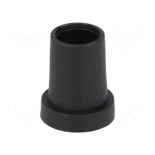 Knob | conical | thermoplastic | Øshaft: 6.35mm | Ø14x18mm | black