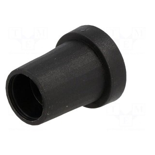 Knob | conical | thermoplastic | Øshaft: 6mm | Ø14x18mm | black | push-in