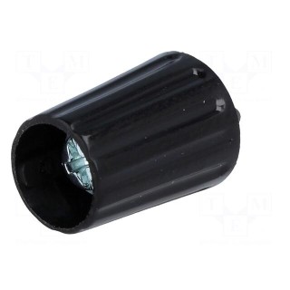 Knob | polyamide | Øshaft: 4mm | Ø10x13.7mm | black | Shaft: smooth