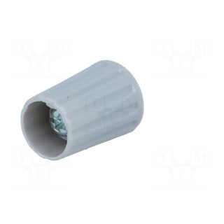Knob | polyamide | Øshaft: 4mm | Ø10x13.7mm | grey | Shaft: smooth