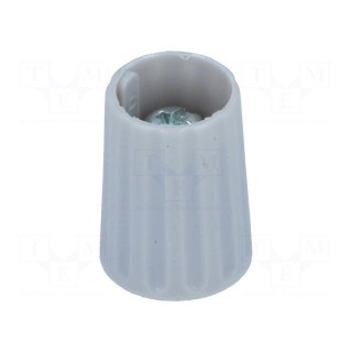 Knob | polyamide | Øshaft: 4mm | Ø10x13.7mm | grey | Shaft: smooth