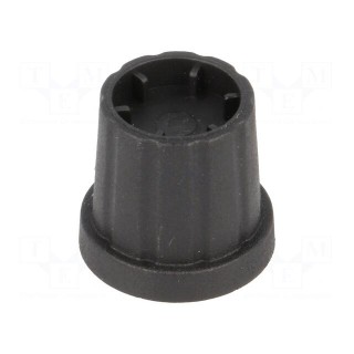 Knob | with flange | plastic | Øshaft: 4mm | Ø16.5x19.2mm | black