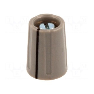 Knob | with pointer | ABS | Øshaft: 4mm | Ø10.5x14mm | grey | A2610 | A4110