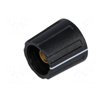 Knob | with pointer | ABS | Øshaft: 6.35mm | Ø16x15.5mm | black