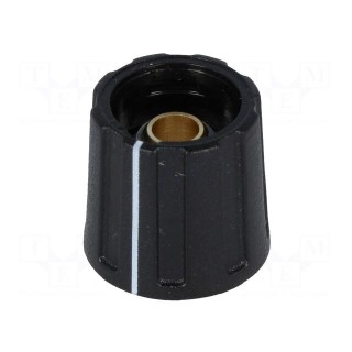 Knob | with pointer | ABS | Øshaft: 6.35mm | Ø16x15.5mm | black | A2616