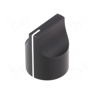 Knob | with pointer | aluminium | Øshaft: 6mm | Ø22x27mm | black