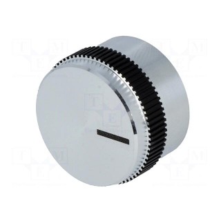 Knob | with pointer | aluminium | Øshaft: 6mm | Ø24x15mm | grey-black