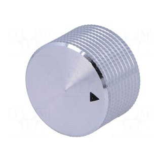 Knob | with pointer | aluminium | Øshaft: 6mm | Ø25x15mm