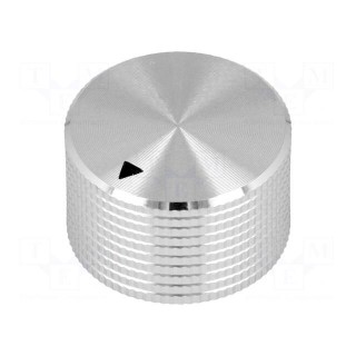 Knob | with pointer | aluminium | Ø25x15mm | screw fastening