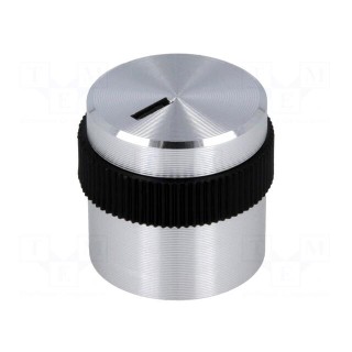 Knob | with pointer | aluminium,plastic | Øshaft: 4mm | Ø15.9x15mm