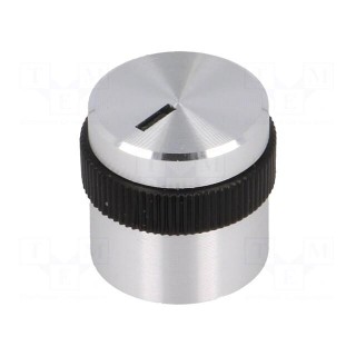 Knob | with pointer | aluminium,plastic | Øshaft: 6mm | Ø15.9x15.2mm