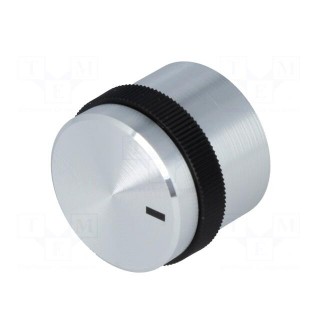 Knob | with pointer | aluminium,plastic | Øshaft: 6mm | Ø22.1x14.3mm