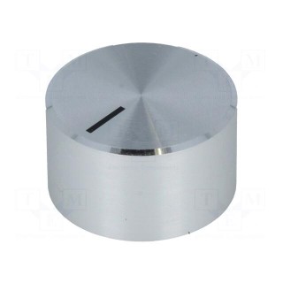 Knob | with pointer | aluminium,plastic | Øshaft: 6mm | Ø22.5x13.3mm