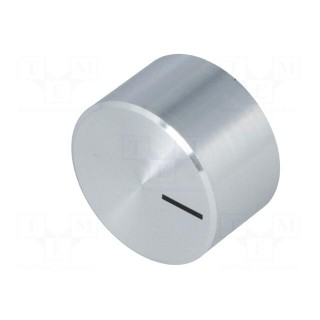 Knob | with pointer | aluminium,plastic | Øshaft: 6mm | Ø22.5x13.3mm