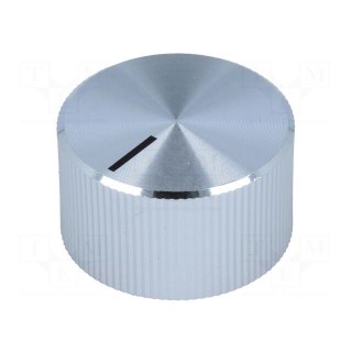 Knob | with pointer | aluminium,plastic | Øshaft: 6mm | Ø22.7x13.1mm