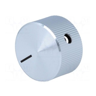 Knob | with pointer | aluminium,plastic | Øshaft: 6mm | Ø22.7x13.1mm