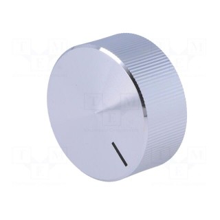 Knob | with pointer | aluminium,plastic | Øshaft: 6mm | Ø32.8x14.4mm